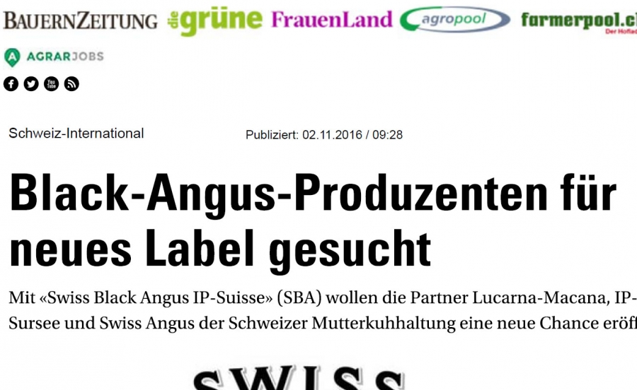 Aus der Presse: Swiss Black Angus - Bauernzeitung